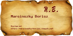Marsinszky Borisz névjegykártya